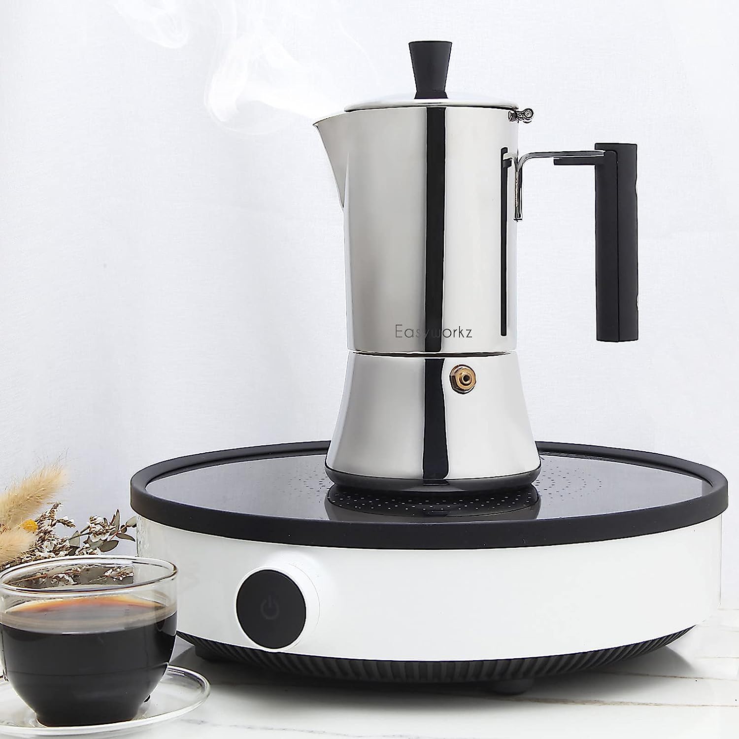 Easyworkz Pedro Stovetop Espresso Maker Stainless Steel Italian Coffee