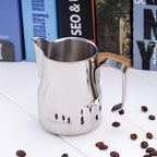 Easyworkz Espresso Steaming Pitcher 12-15 fl.oz(350-450 ml) Stainless Steel Coffee Frothing Picther Milk Jug Cappuccino Latte Art Cup, Silver