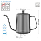 Easyworkz Gage Gooseneck Pour Over Coffee Kettle Stainless Steel Hand Drip Coffee Pot With Long Narrow Spout