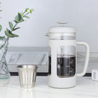Easyworkz French Press 34 fl.oz / 1000 ml Coffee Tea Maker with Borosilicate Glass,Soft Grip Handle, Light Grey