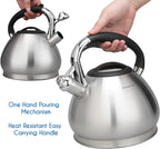 Easyworkz Whistling Stovetop Tea Kettle Food Grade Stainless Steel Hot Water Tea Pot With Loud Whistle, 3.1 qt / 3.0 L