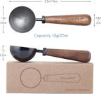 Easyworkz Retro Stainless Steel Coffee Spoon With Black Walnut Handle 10g Measuring Spoon, Gunmetal