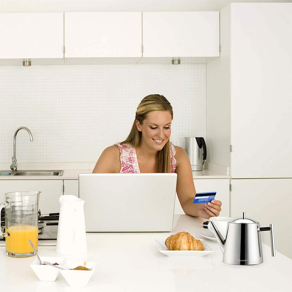 Easyworkz Stainless Steel Teapot with Removeable Infuser Stovetop Tea Maker for Fruit Herbal and Infusion Tea