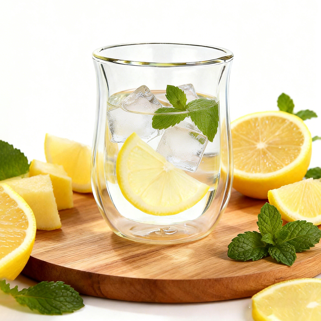 Easyworkz Double Walled Glass Coffee Mugs,Set of 2, Clear Borosilicate Glass Cups for Coffee, Tea, Whiskey, Cocktails