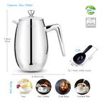 Easyworkz Nando Cafetière à Piston Isotherme à Double Paroi en Acier Inoxydable 304