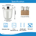 Easyworkz Stainless Steel Espresso Cup 2pcs Set Double Wall Insulated Metal Demitasse Cups