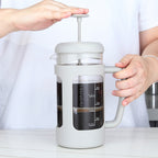 Easyworkz French Press 34 fl.oz / 1000 ml Coffee Tea Maker with Borosilicate Glass,Soft Grip Handle, Light Grey