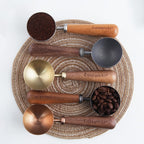 Easyworkz Retro Stainless Steel Coffee Spoon With Black Walnut Handle 10g Measuring Spoon, Gunmetal
