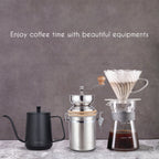 Easyworkz Gooseneck Pour Over Coffee Kettle 30 fl oz / 900 ml Stainless Steel Hand Drip Coffee Pot with Long Narrow Spout Suitable for Induction Cookers, Black with Thermometer