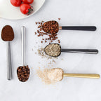 Easyworkz Stainless Steel Long Hollow Handle Coffee Scoop 7g Measuring Spoon for Ground Coffee and Loose Leaf Tea, Vintage