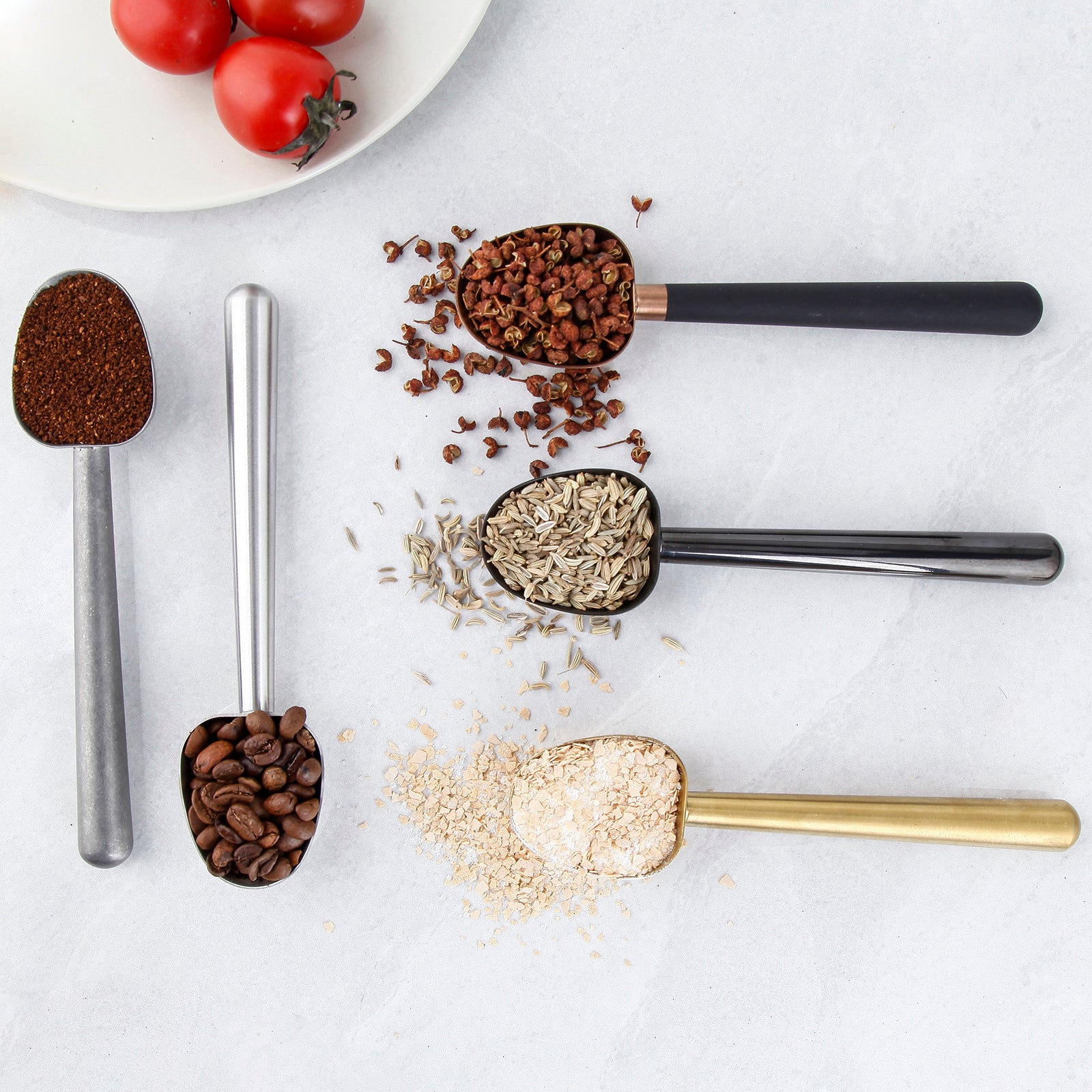 Easyworkz Stainless Steel Long Hollow Handle Coffee Scoop 7g Measuring Spoon for Ground Coffee and Loose Leaf Tea, Vintage