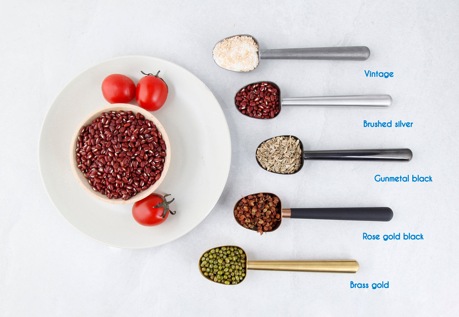 Easyworkz Stainless Steel Long Hollow Handle Coffee Scoop 7g Measuring Spoon for Ground Coffee and Loose Leaf Tea, Gunmetal Black