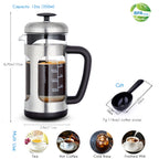 Easyworkz French Press Coffee Tea Maker with Borosilicate Glass Soft Grip Handle