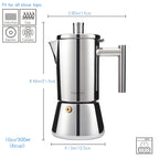 Easyworkz Diego Stovetop Espresso Maker Stainless Steel Italian Coffee Machine Maker Induction Moka Pot