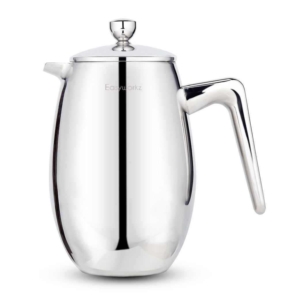 Easyworkz Nando French Press 23 fl.oz / 700ml Double Wall Insulated Thermal Coffee Maker 304 Stainless Steel Cafetiere