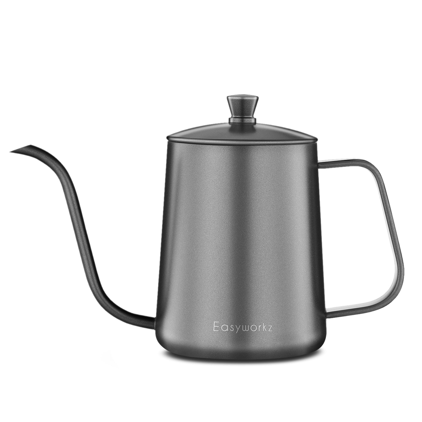 Easyworkz Gage Gooseneck Cafetière Verseuse 20 fl.oz / 600 ml en Acier Inoxydable avec Bec Long et Fin, Noir