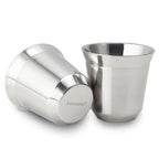 Easyworkz Stainless Steel Espresso Cup 2pcs Set Double Wall Insulated Metal Demitasse Cups