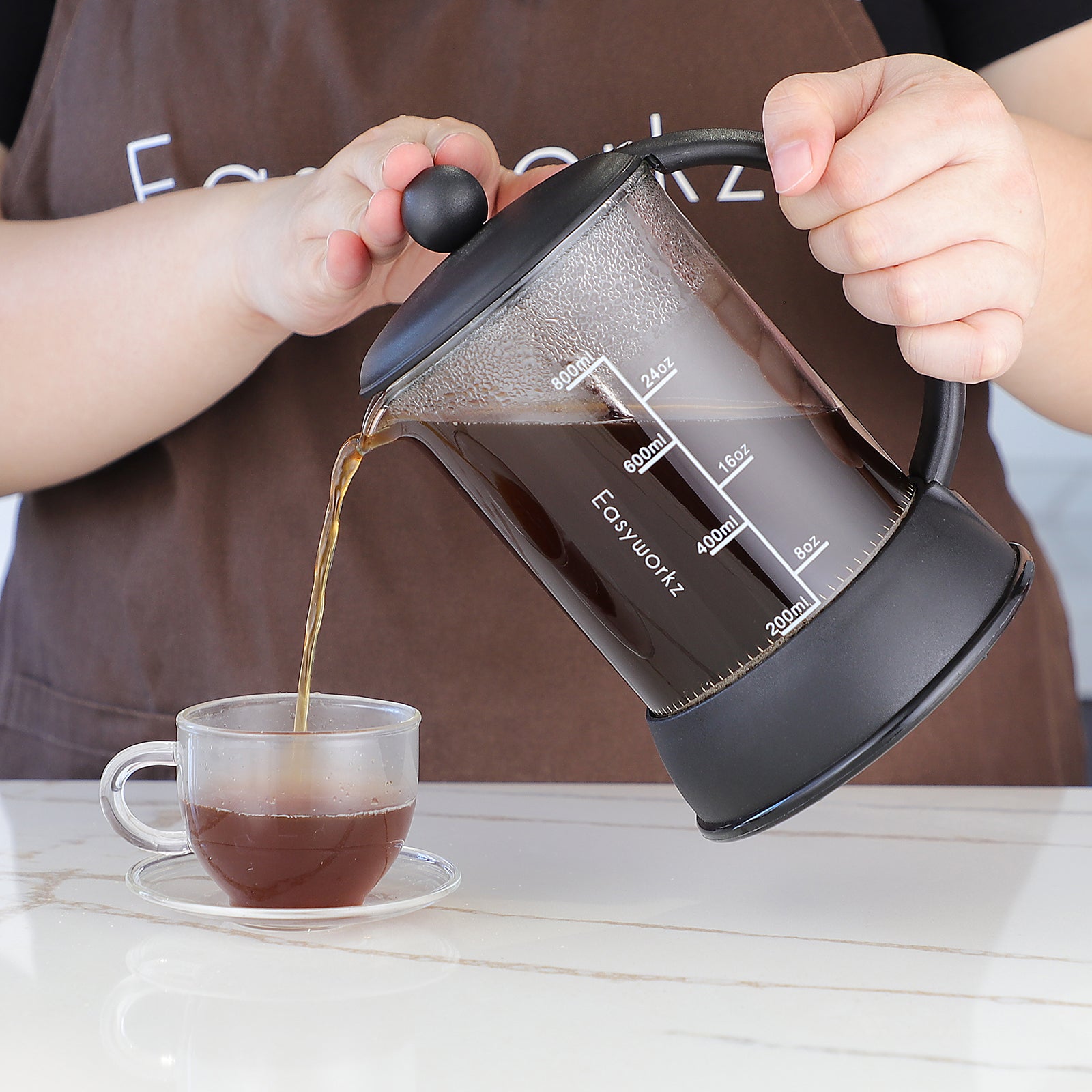 Easyworkz Eclipse French Press Coffee Tea Maker with Borosilicate Glass