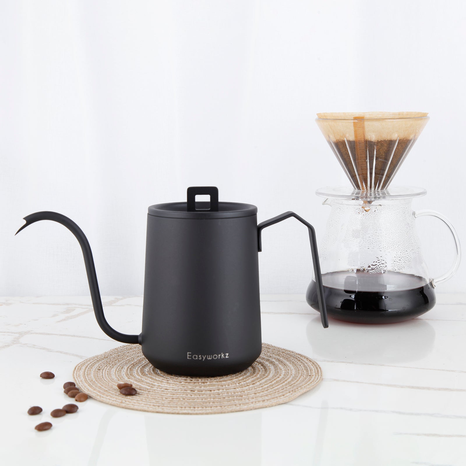 Gooseneck Pour Over Coffee Kettle 20 oz Stainless Steel Hand Drip Coffee Pot With Long Narrow Spout