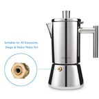 Easyworkz Pressure Valve Replacement for Espresso Pot, Moka Coffee Maker Relief Valve Spare Part, Made in Italy, 8mm/M8