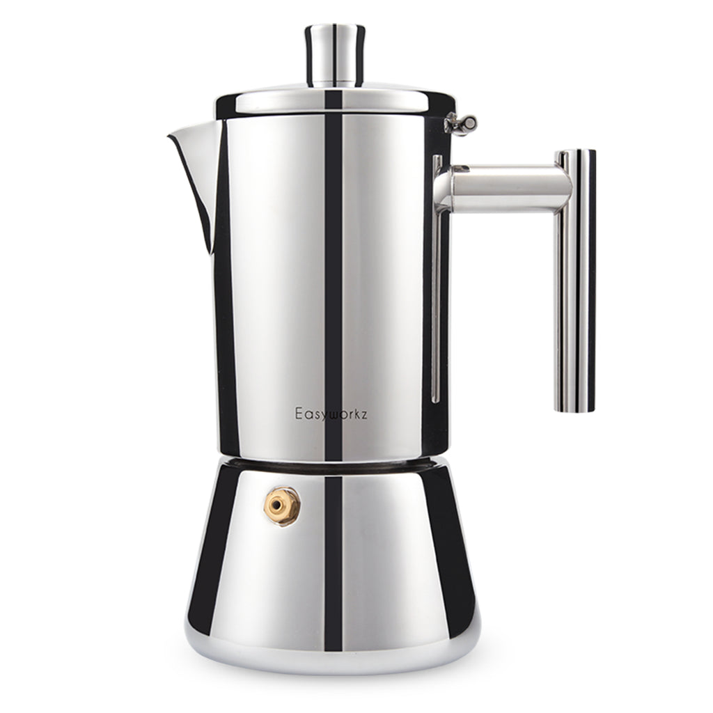 Easyworkz Diego Stovetop Espresso Maker Stainless Steel Italian Coffee Machine Maker Induction Moka Pot