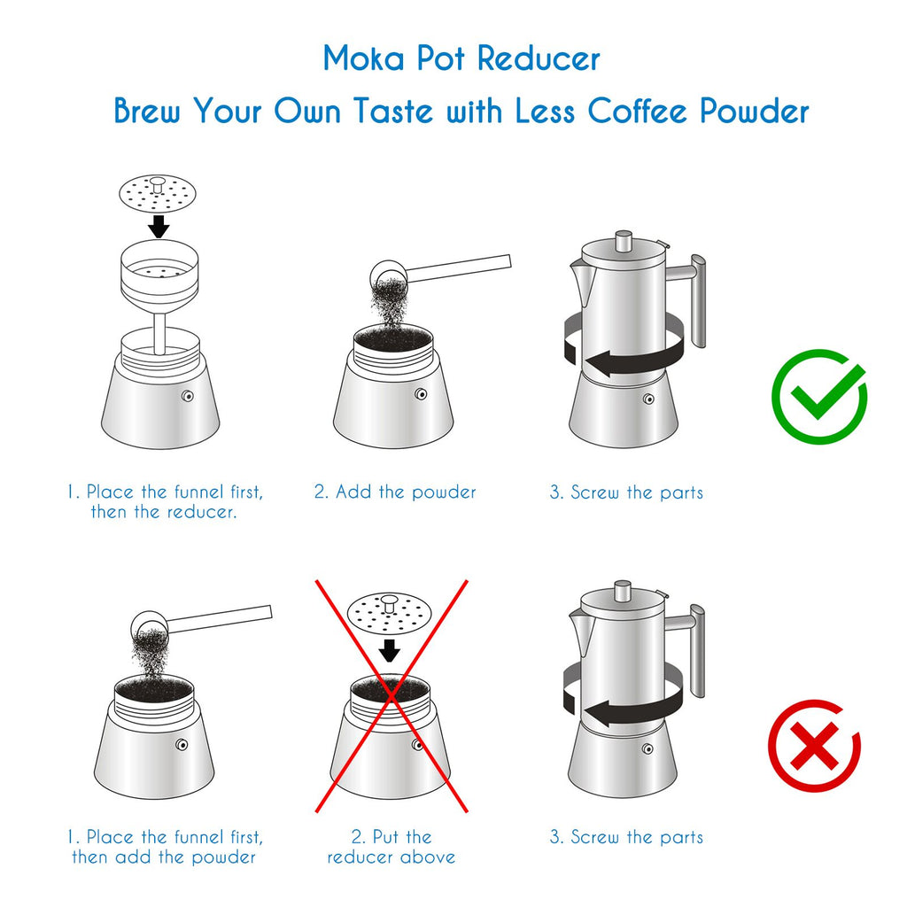Easyworkz Stainless Steel Coffee Reducer 4 - 12 Cup, Espresso Maker Replacement
