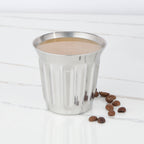 Easyworkz Stainless Steel Espresso Cup 2pcs Set Double Wall Insulated Metal Demitasse Cups 5 fl.oz/ 150 ml, Chrome