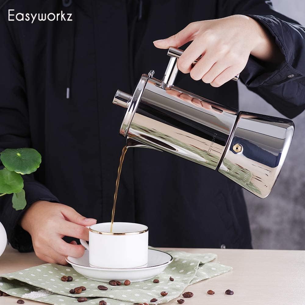 Easyworkz Pressure Valve Replacement for Espresso Pot, Moka Coffee Maker Relief Valve Spare Part, Made in Italy, 8mm/M8