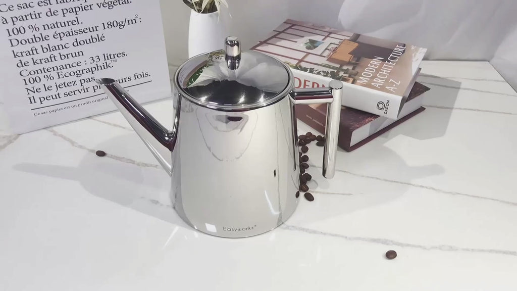 Easyworkz Stainless Steel Teapot with Removeable Infuser Stovetop Tea Maker for Fruit Herbal and Infusion Tea, 50 fl.oz / 1500 ml