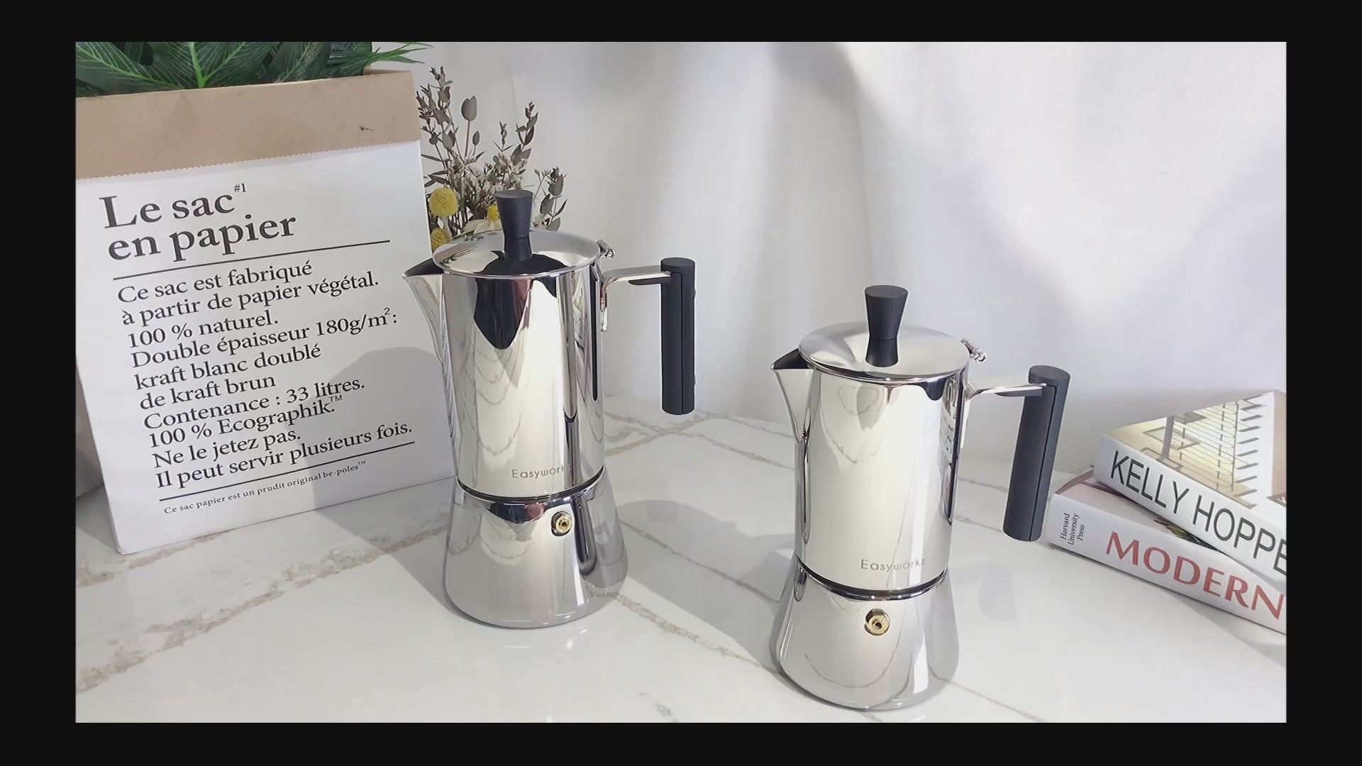 Easyworkz Pedro Espressokocher für Herdplatten 300 ml / 10 fl oz Edelstahl Italienische Kaffeemaschine Espressokanne Mokkakanne Induktions-Espressokanne