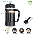 Easyworkz French Press Coffee Tea Maker with Borosilicate Glass Soft Grip Handle